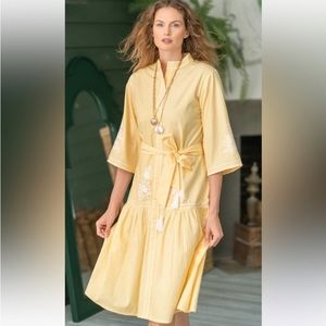 Julia Amory “The Gin Dress” Camomile Brand New Caftan Size L no tags